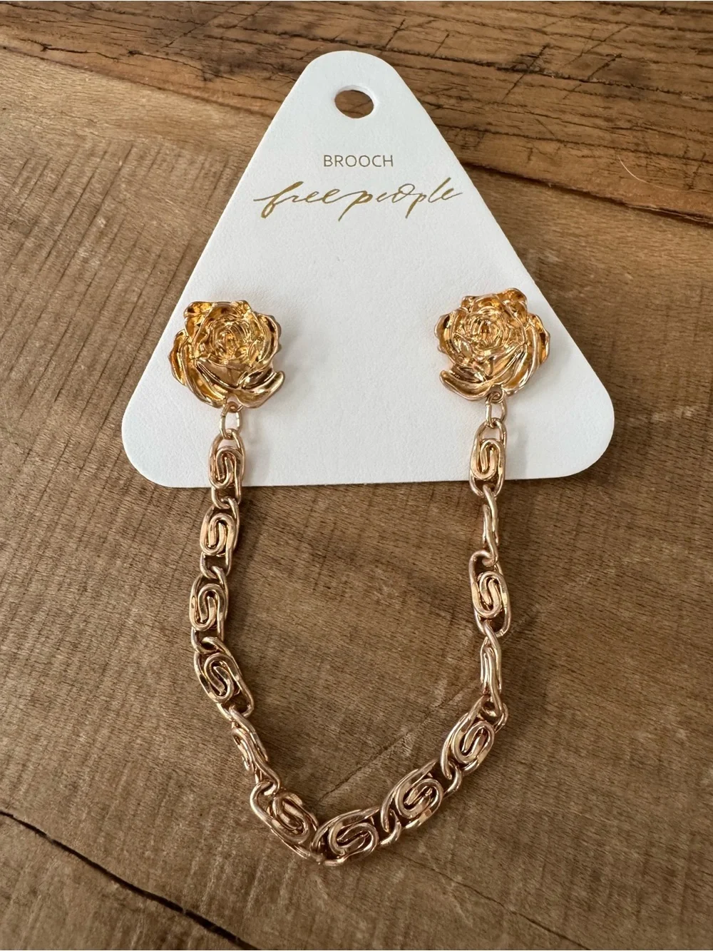 NEW Free People Gold Chancellor Star Pin Brooch Rose